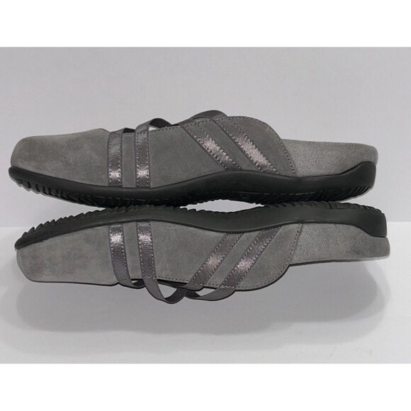 Vionic Clair Mules Sandals Womens 8 Slip On Gray Suede Flat Arch Support Comfort - Picture 12 of 16